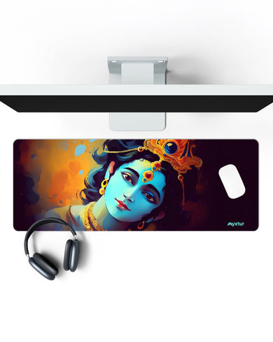 Krishna-Churning of Creation Panaroma Desk Mat