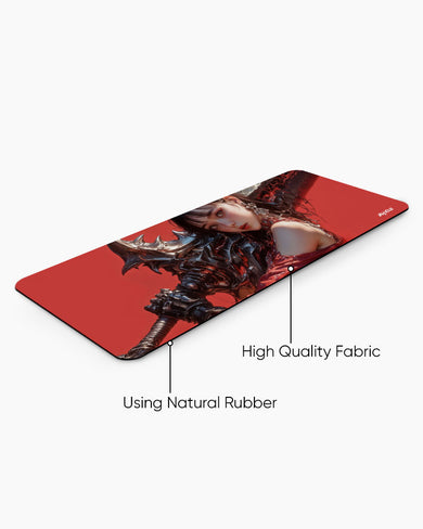 Beast Girl with Monster Blade Panaroma Desk Mat