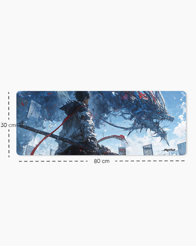 Cyberpunk Mecha Dragon Panaroma Desk Mat