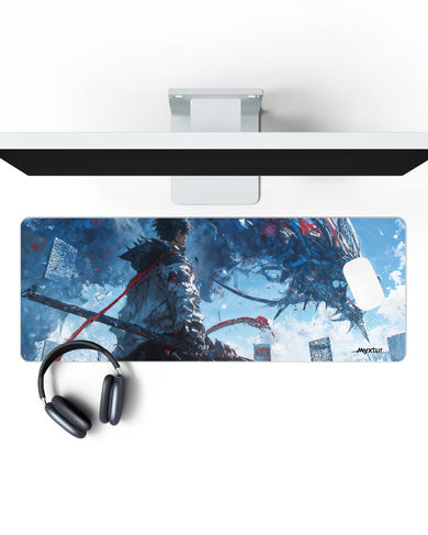 Cyberpunk Mecha Dragon Panaroma Desk Mat