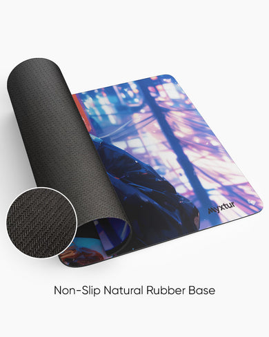 Cyberpunk Ramen Girl Panaroma Desk Mat