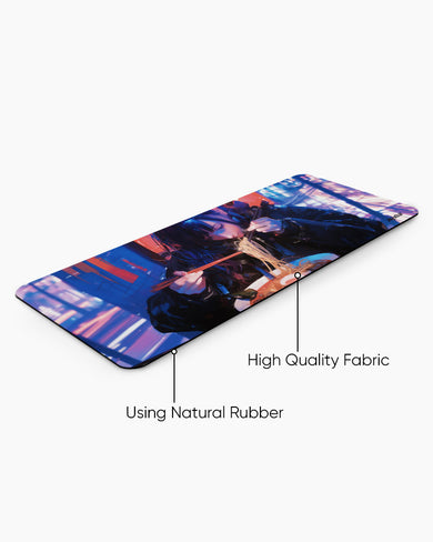 Cyberpunk Ramen Girl Panaroma Desk Mat