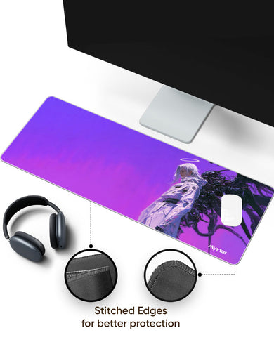 Dark Angel in Purple Sky Panaroma Desk Mat
