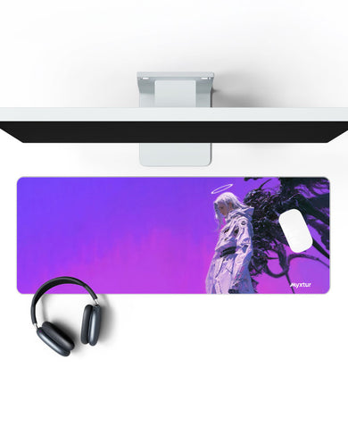 Dark Angel in Purple Sky Panaroma Desk Mat