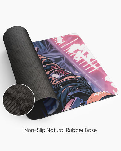 Futuristic Cyber Ninja Panaroma Desk Mat