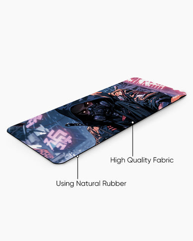 Futuristic Cyber Ninja Panaroma Desk Mat