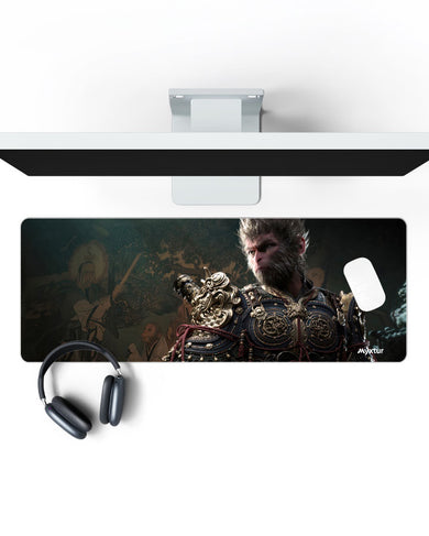 Monkey King in Golden Armor Panaroma Desk Mat