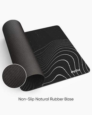 Monochrome Wave Panaroma Desk Mat