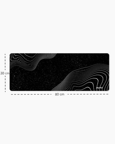Monochrome Wave Panaroma Desk Mat