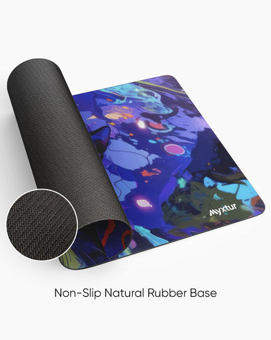 Neon Cat Fantasy Panaroma Desk Mat