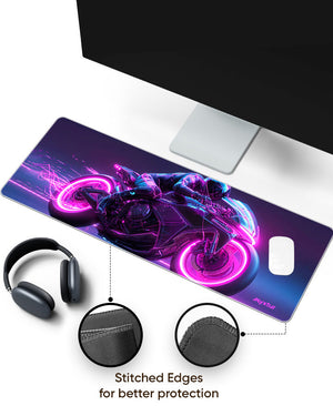 Neon Racer Panaroma Desk Mat Stitched 1