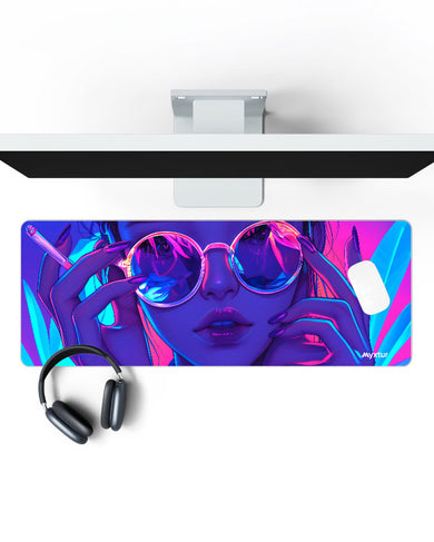 Purple Haze Girl Panaroma Desk Mat