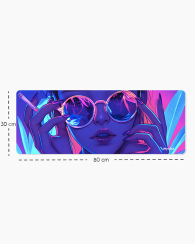 Purple Haze Girl Panaroma Desk Mat