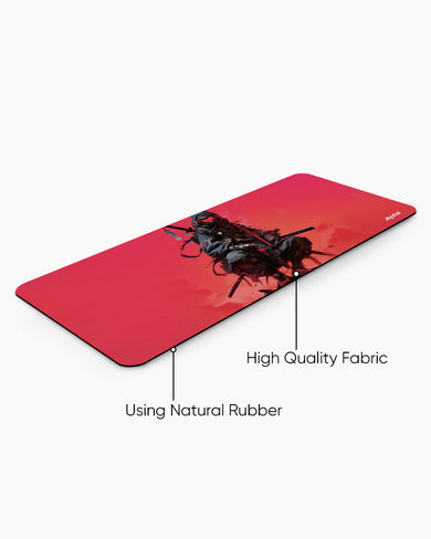 Red Dystopia Ninja Panaroma Desk Mat