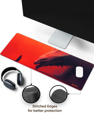 Red Horizon Dragon Rider Panaroma Desk Mat