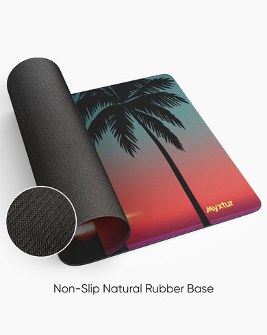 Retro Palm Drive Panaroma Desk Mat