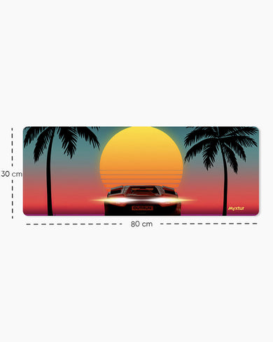 Retro Palm Drive Panaroma Desk Mat