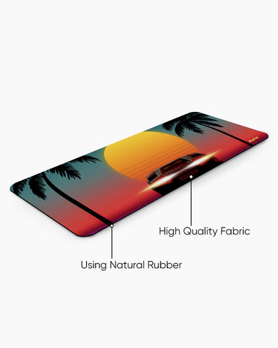 Retro Palm Drive Panaroma Desk Mat