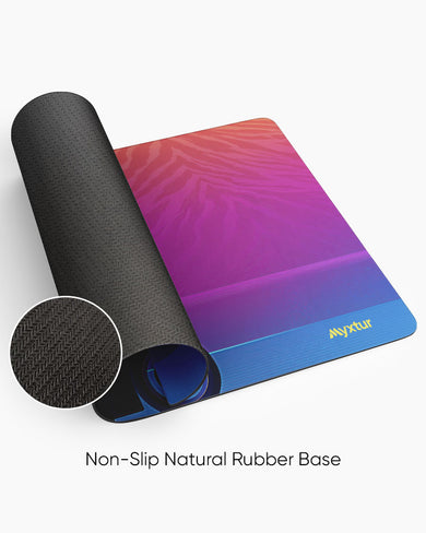 Retro Rider in Yellow Panaroma Desk Mat