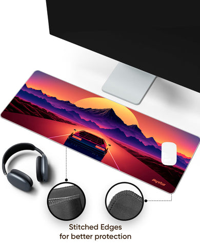 Retro Road Adventure Panaroma Desk Mat