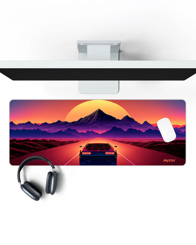 Retro Road Adventure Panaroma Desk Mat