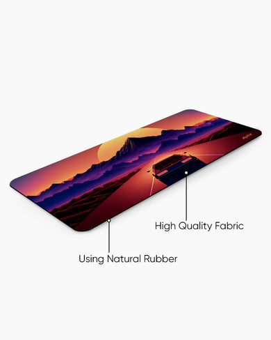 Retro Road Adventure Panaroma Desk Mat