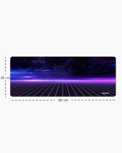 Retro Vibes with Purple Stripes Panaroma Desk Mat