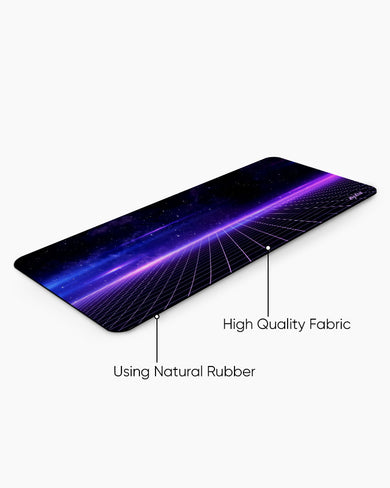 Retro Vibes with Purple Stripes Panaroma Desk Mat