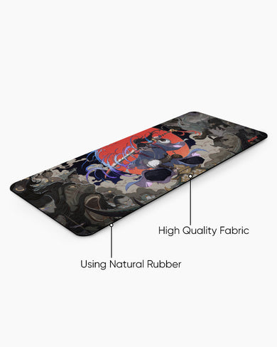 Samurai Shrine with Crimson Sun Panaroma Desk Mat