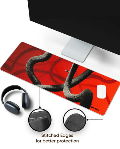 Scarlet Stripes Panaroma Desk Mat