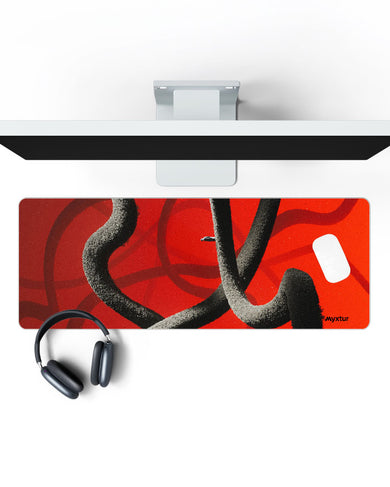 Scarlet Stripes Panaroma Desk Mat