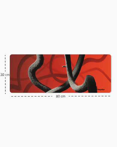 Scarlet Stripes Panaroma Desk Mat