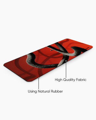 Scarlet Stripes Panaroma Desk Mat