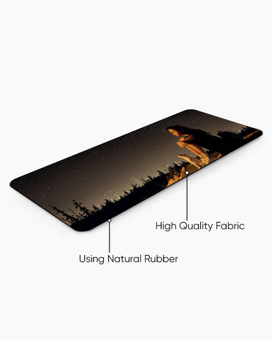 Starry Night with Girl & Cat Panaroma Desk Mat