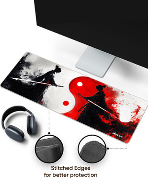 Yin Yang SamuraiClash Panaroma Desk Mat Stitched 1