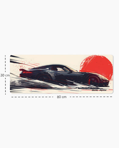 Blaze on Wheels [BREATHE] Panaroma Desk Mat