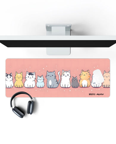 Purrfect Parade [BREATHE] Panaroma Desk Mat
