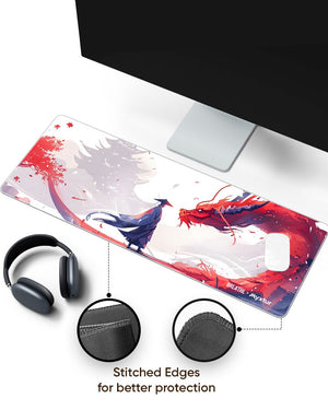 Red Dragon Horizon Panaroma Desk Mat Stitched 1