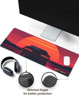 Sunset Racer Panaroma Desk Mat Stitched 1