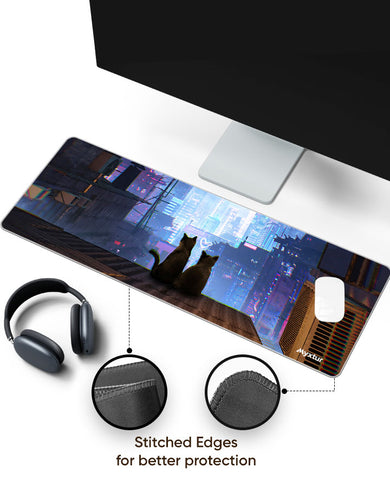 Neon-Whiskers Panaroma Desk Mat