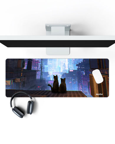 Neon-Whiskers Panaroma Desk Mat