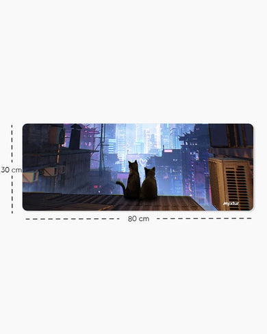Neon-Whiskers Panaroma Desk Mat