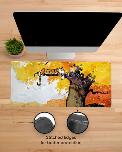 Calvin and Hobbes-Idyllic Life EdgeGuard Desk Mat