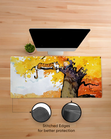 Calvin and Hobbes-Idyllic Life EdgeGuard Desk Mat