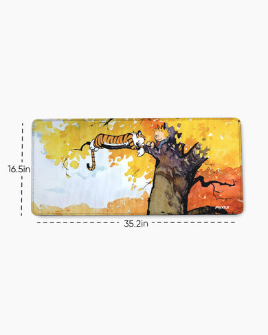 Calvin and Hobbes-Idyllic Life EdgeGuard Desk Mat