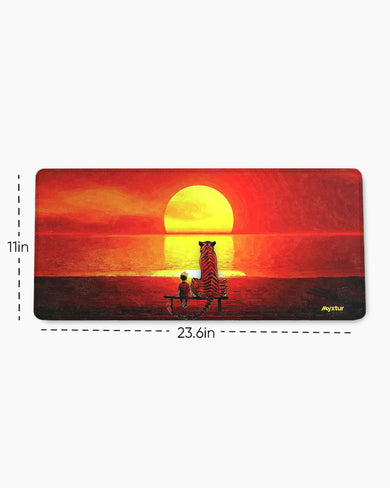 Calvin and Hobbes-Setting Glory EdgeGuard Desk Mat