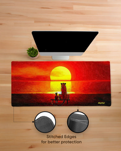 Calvin and Hobbes-Setting Glory EdgeGuard Desk Mat