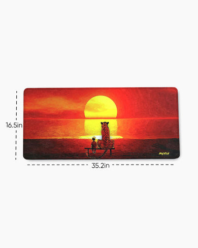 Calvin and Hobbes-Setting Glory EdgeGuard Desk Mat