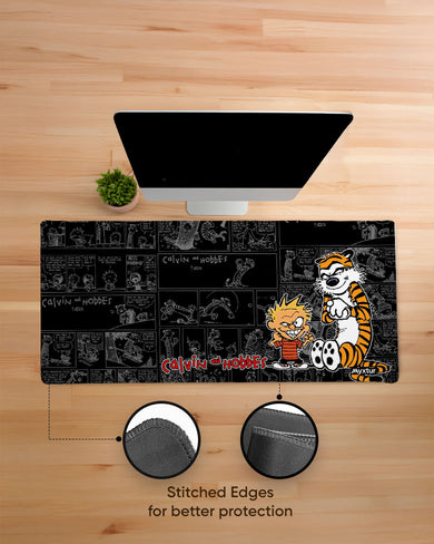 Calvin and Hobbes-Comic Panels EdgeGuard Desk Mat