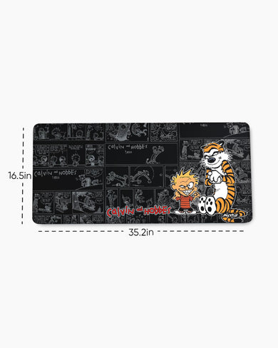 Calvin and Hobbes-Comic Panels EdgeGuard Desk Mat